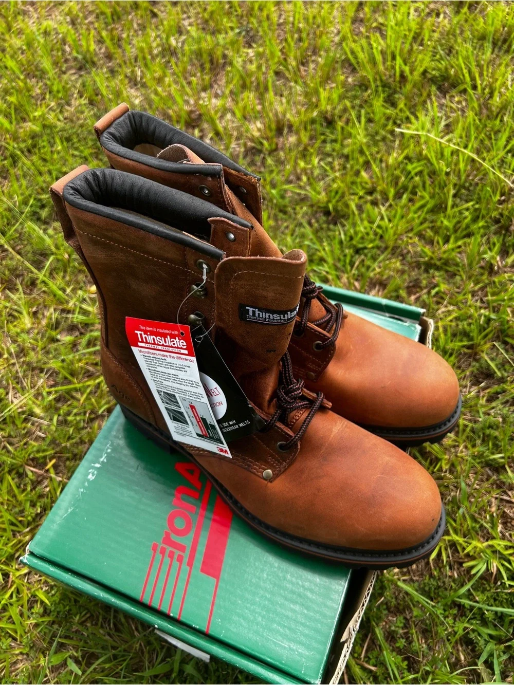 NEW Vintage Iron Age size 10 Mens WIDE Steel Toe Logger Leather Boots